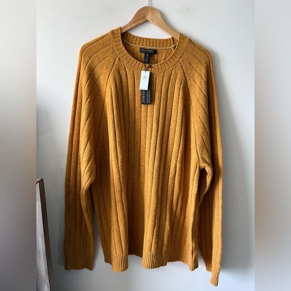 NWT Banana Republic Men's ITALIAN WOOL-BLEND CREW-NECK SWEATER in Truffle XXL - Picture 1 of 10
